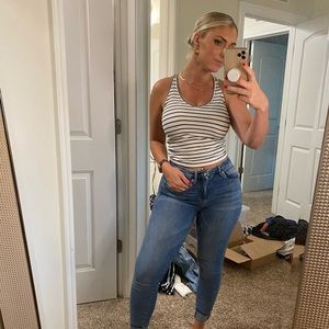 Black and white striped American Eagle tank top